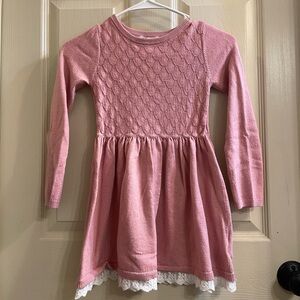 Girls H&M long sleeve pink dress.